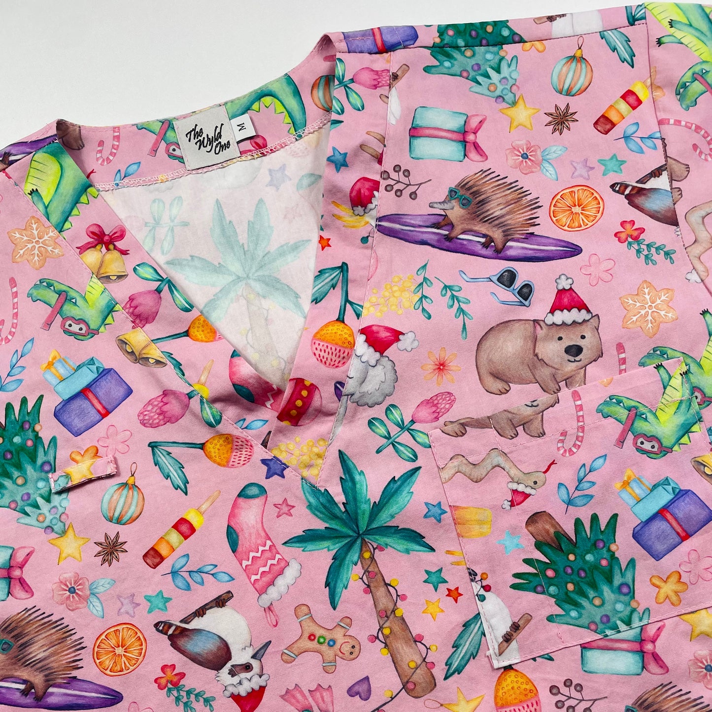 PREORDER - Round 1 - An Aussie Christmas Pink Scrub Sets - shipping late October