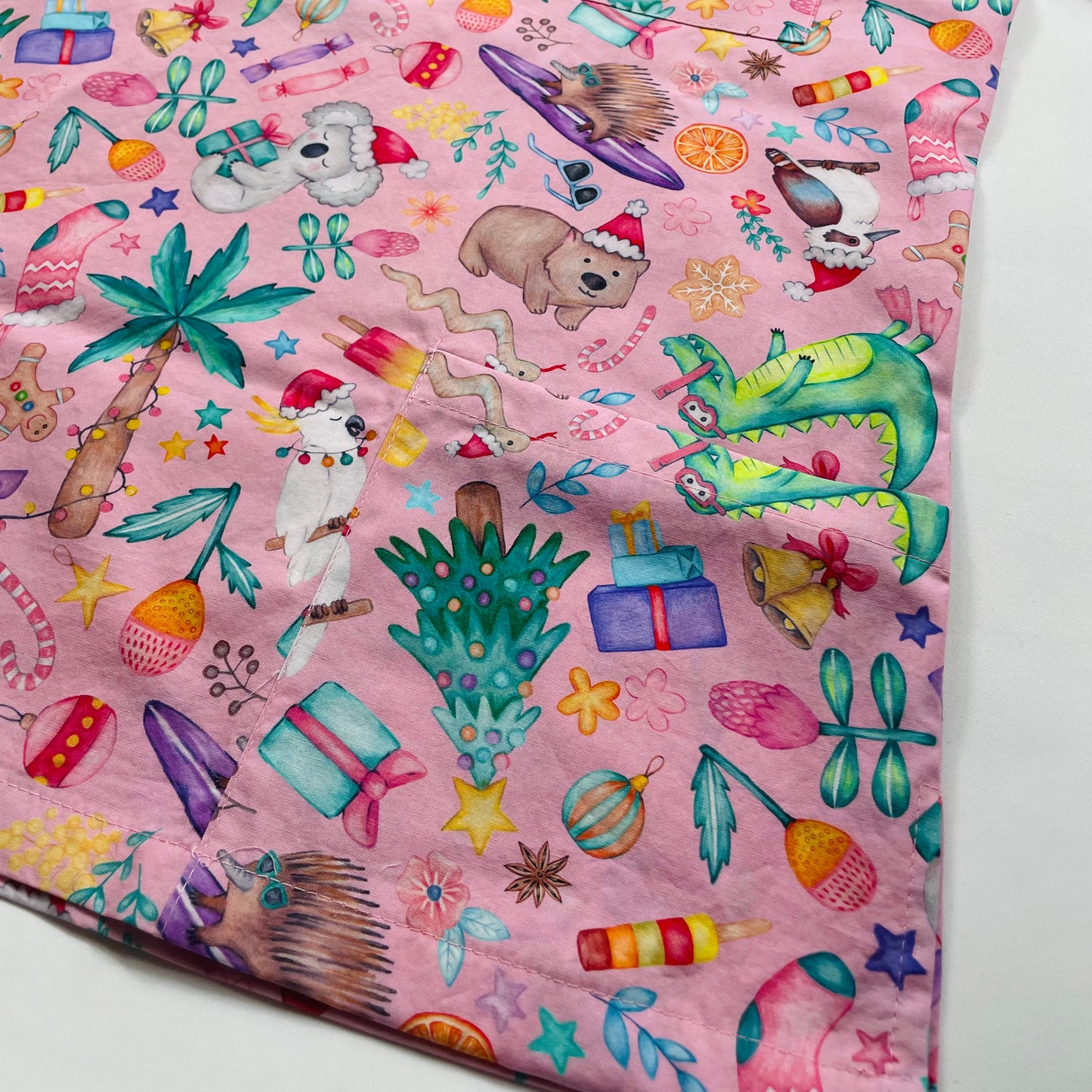 PREORDER - Round 1 - An Aussie Christmas Pink Scrub Sets - shipping late October