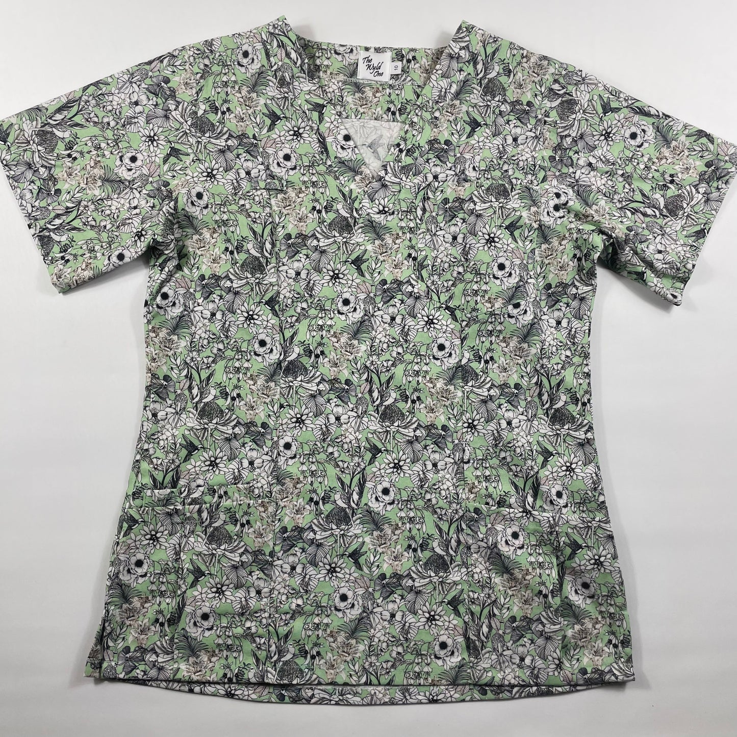 Aussie Flora Fun Scrub Top - last one Princess seam 10!