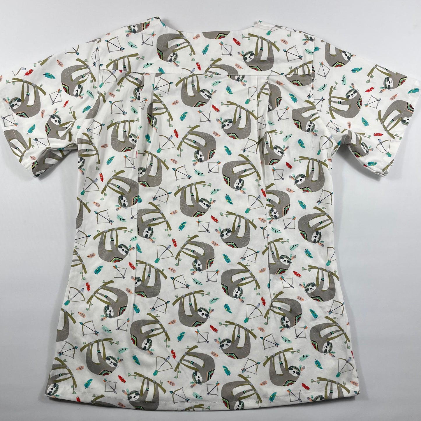 Sloths & Arrows Fun Scrub Top - last one Princess seam 10!