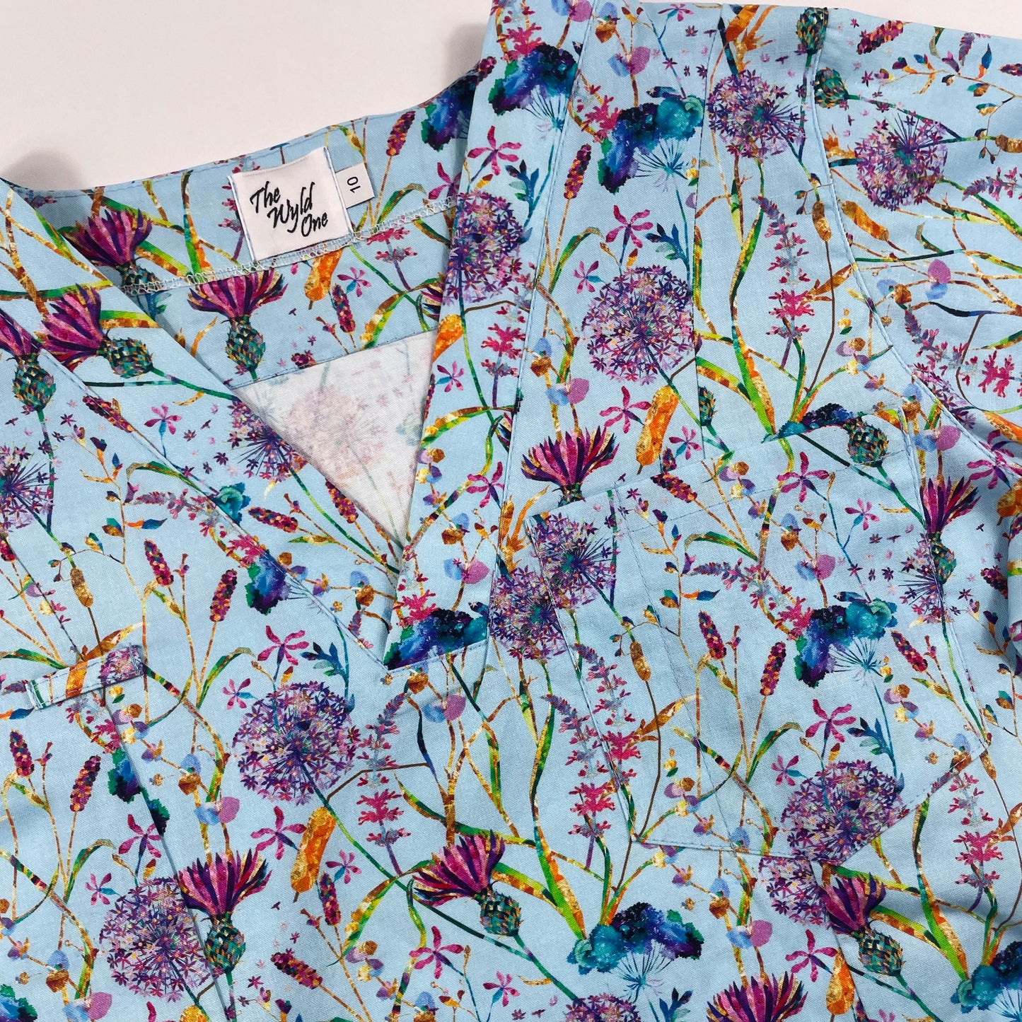 Thistles Fun Scrub Top - Relaxed fit L & Princess seam 10!