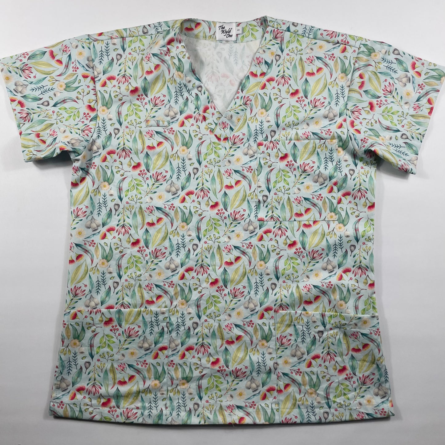 Green Gumnuts Fun Scrub Top - last one Relaxed Fit S