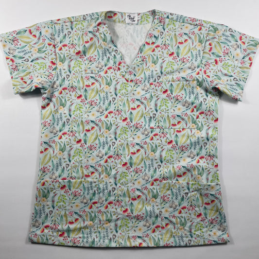 Green Gumnuts Fun Scrub Top - last one Relaxed Fit S