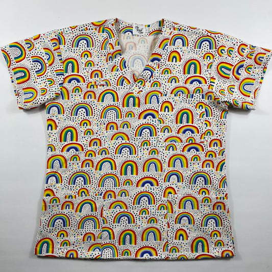 All the Rainbows Fun Scrub Top