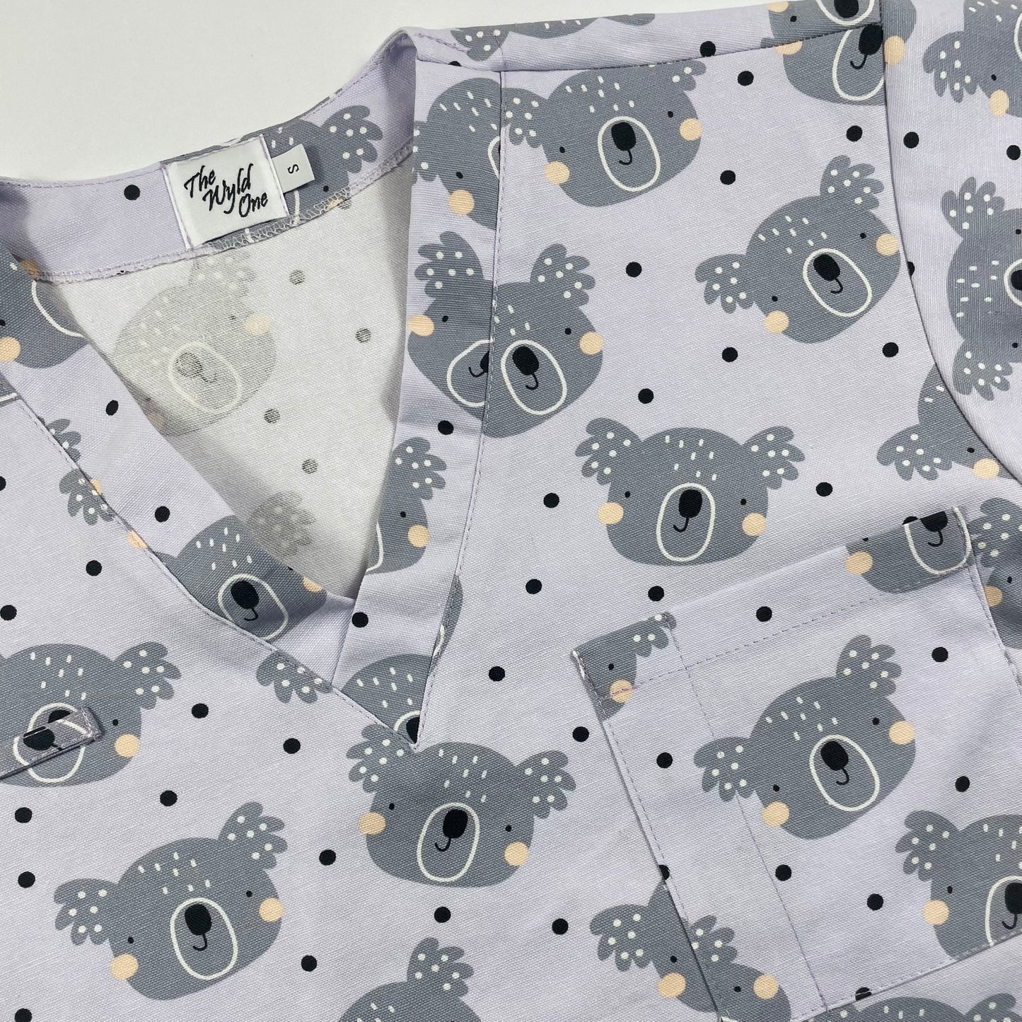 Sweet Koala Fun Scrub Top - last one Relaxed Fit S!