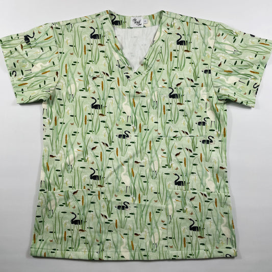 Swans Fun Scrub Top - last one Relaxed Fit S!