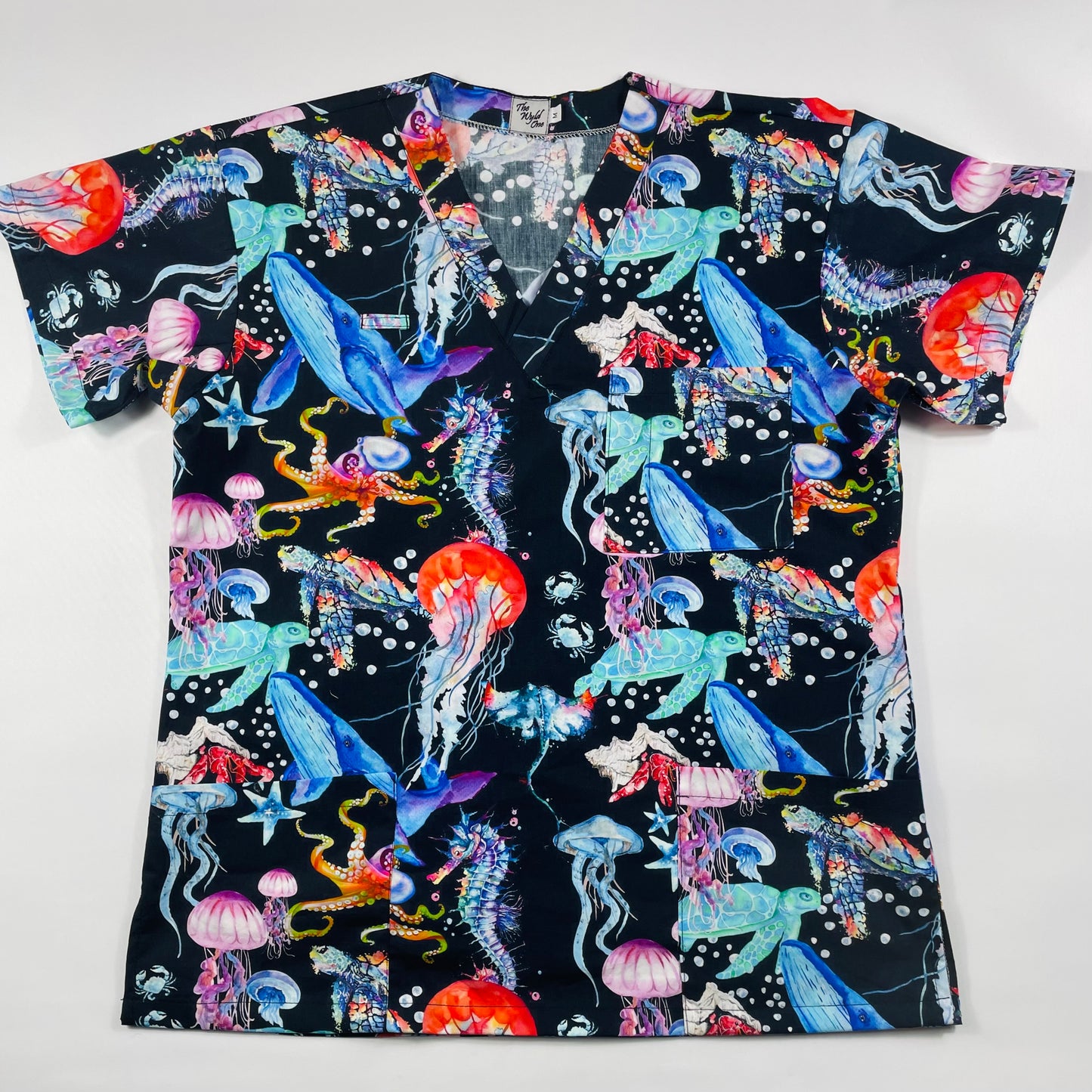 Ocean Odyssey Fun Scrub Top