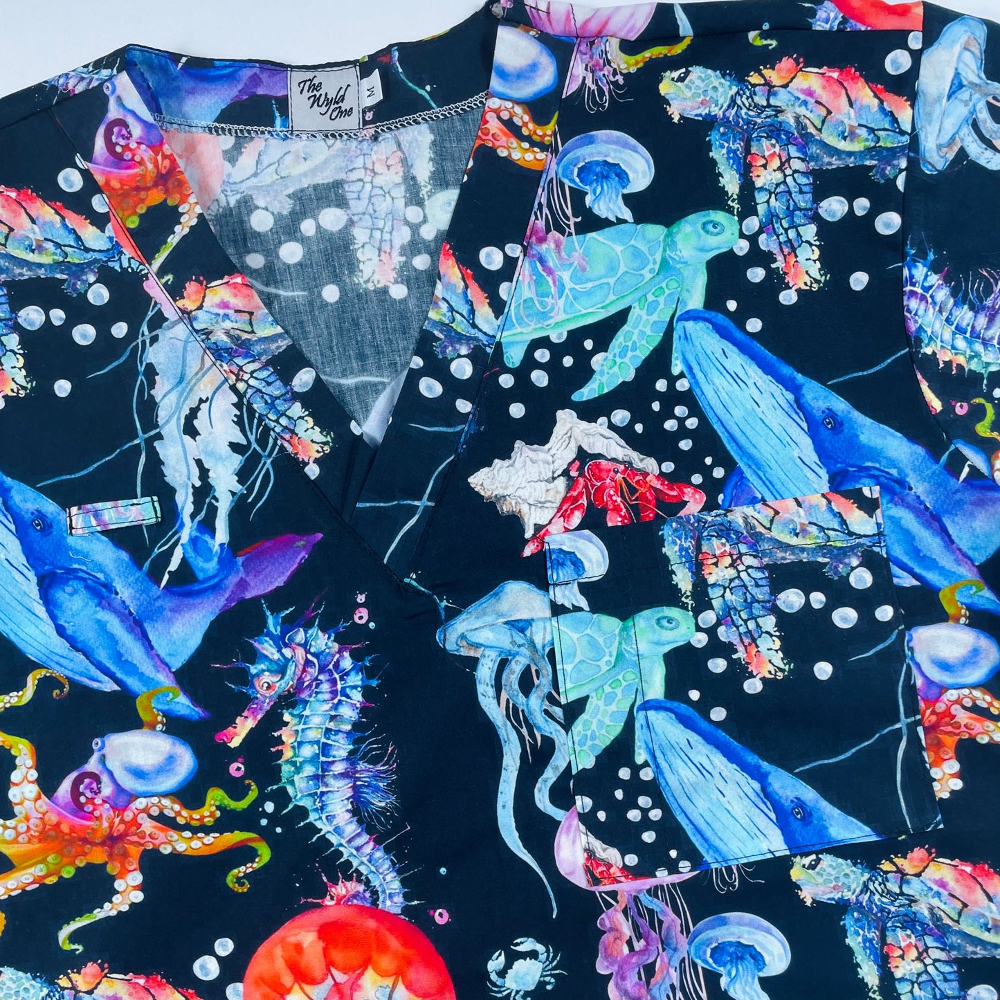 Ocean Odyssey Fun Scrub Top