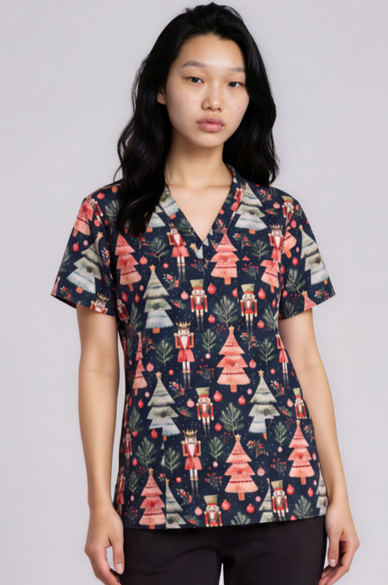 PREORDER - Round 1 - The Nutcracker Fun Scrub Top - shipping late October