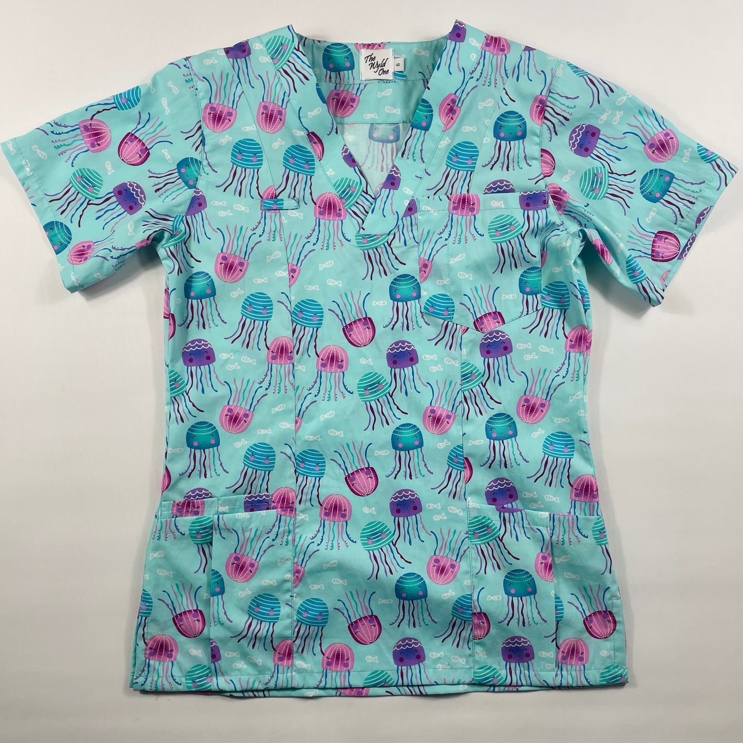 Happy Jellyfish Fun Scrub Top