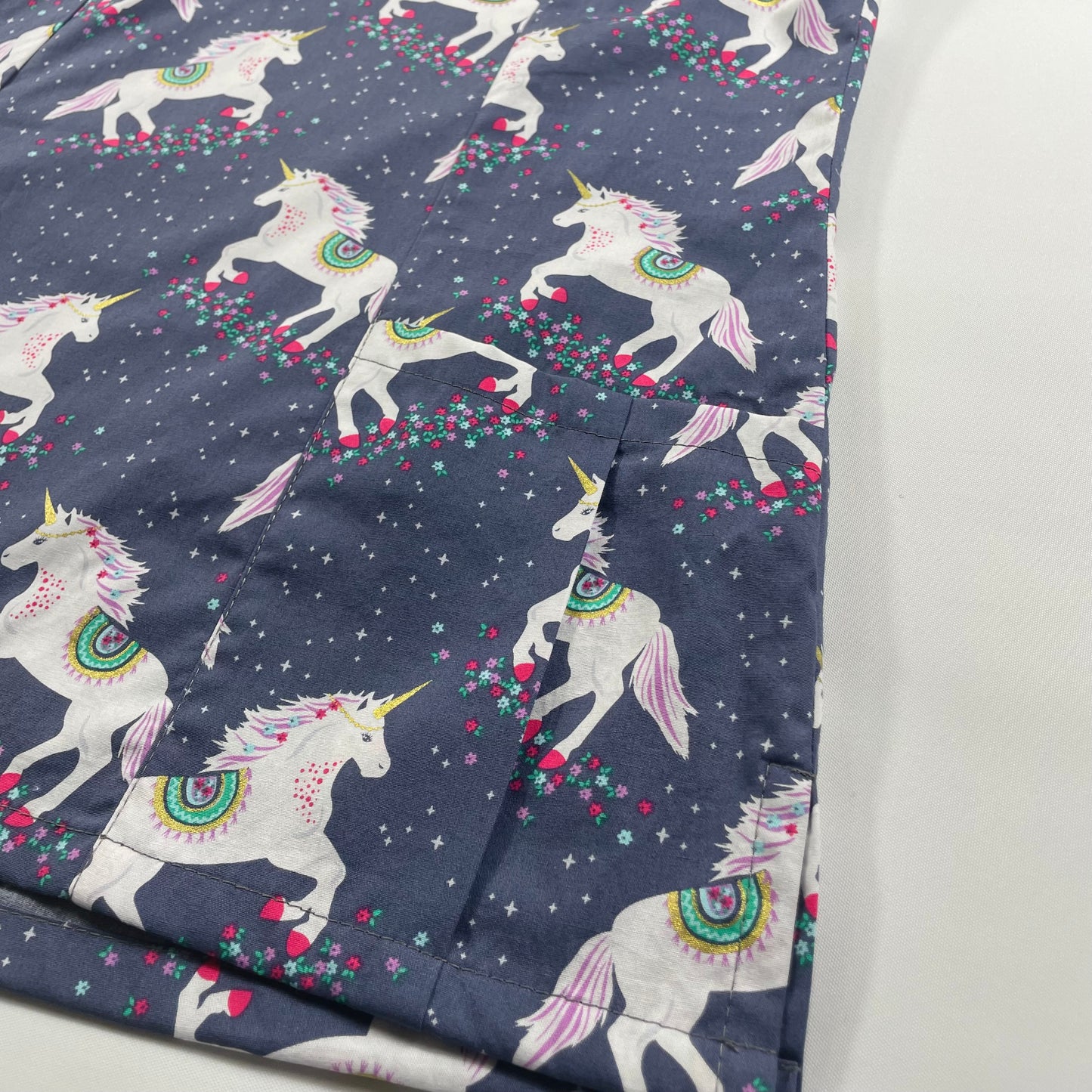 Unicorn Sparkle with glitter Fun Scrub Top - last one Princess seam 8, 10 & 12!