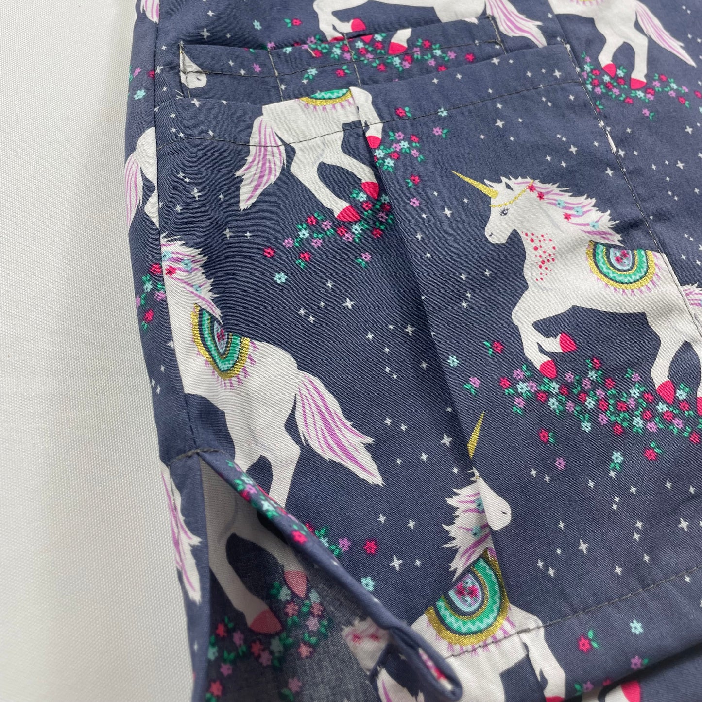 Unicorn Sparkle with glitter Fun Scrub Top - last one Princess seam 8, 10 & 12!