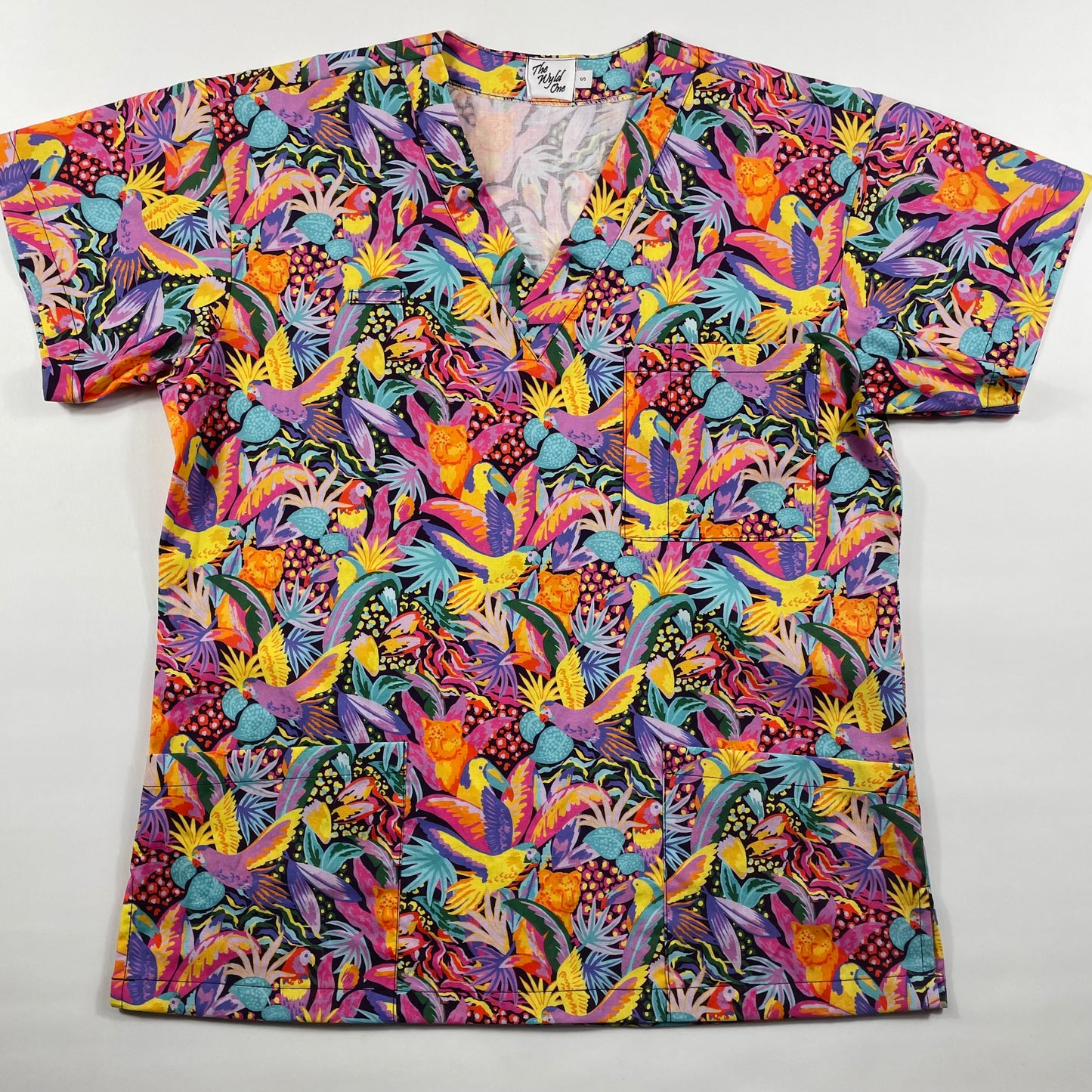 Neon Jungle Fun Scrub Top