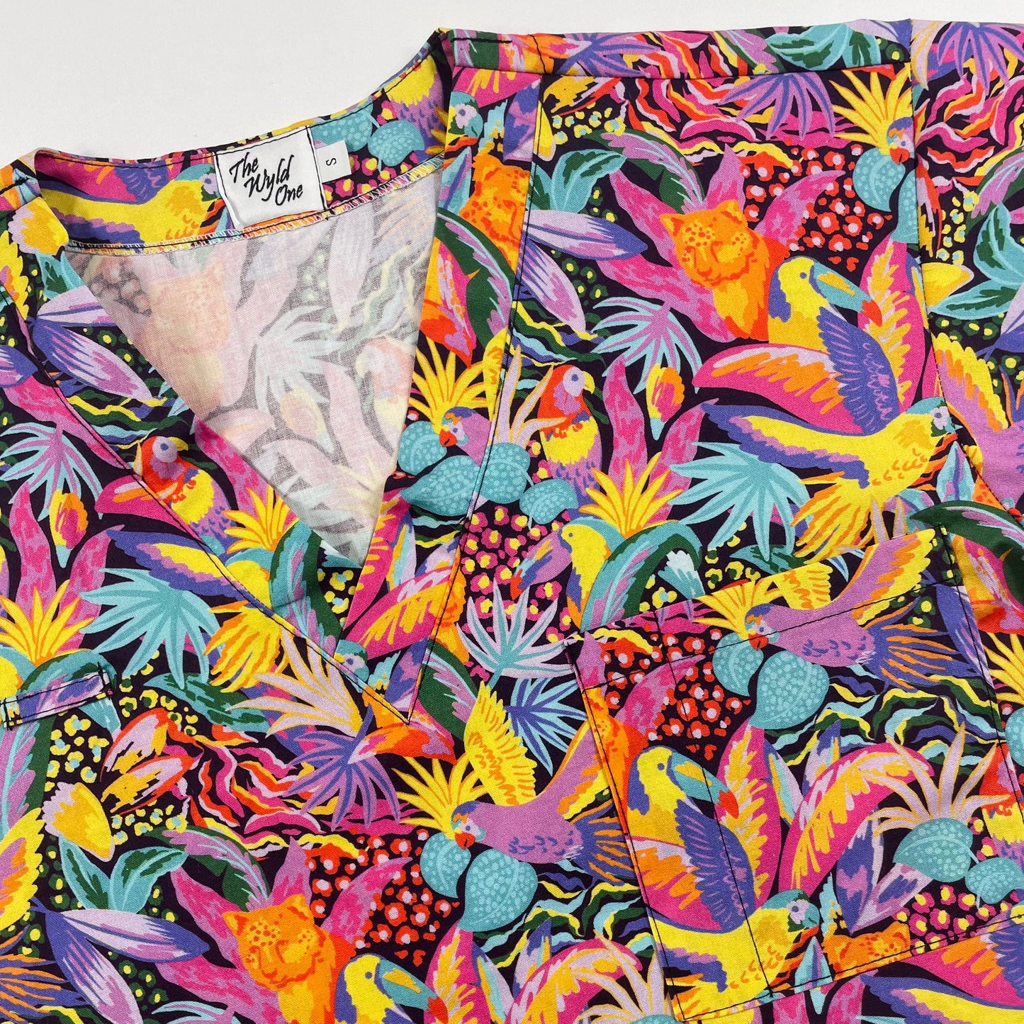 Neon Jungle Fun Scrub Top