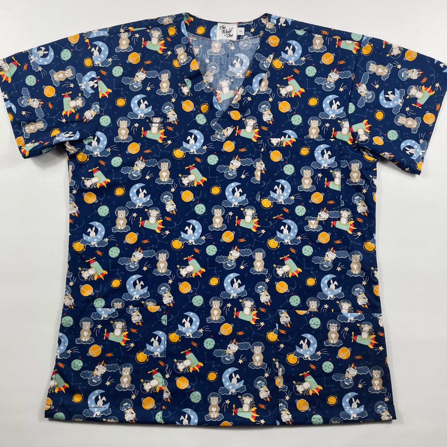 Outer Space Fun Scrub Top