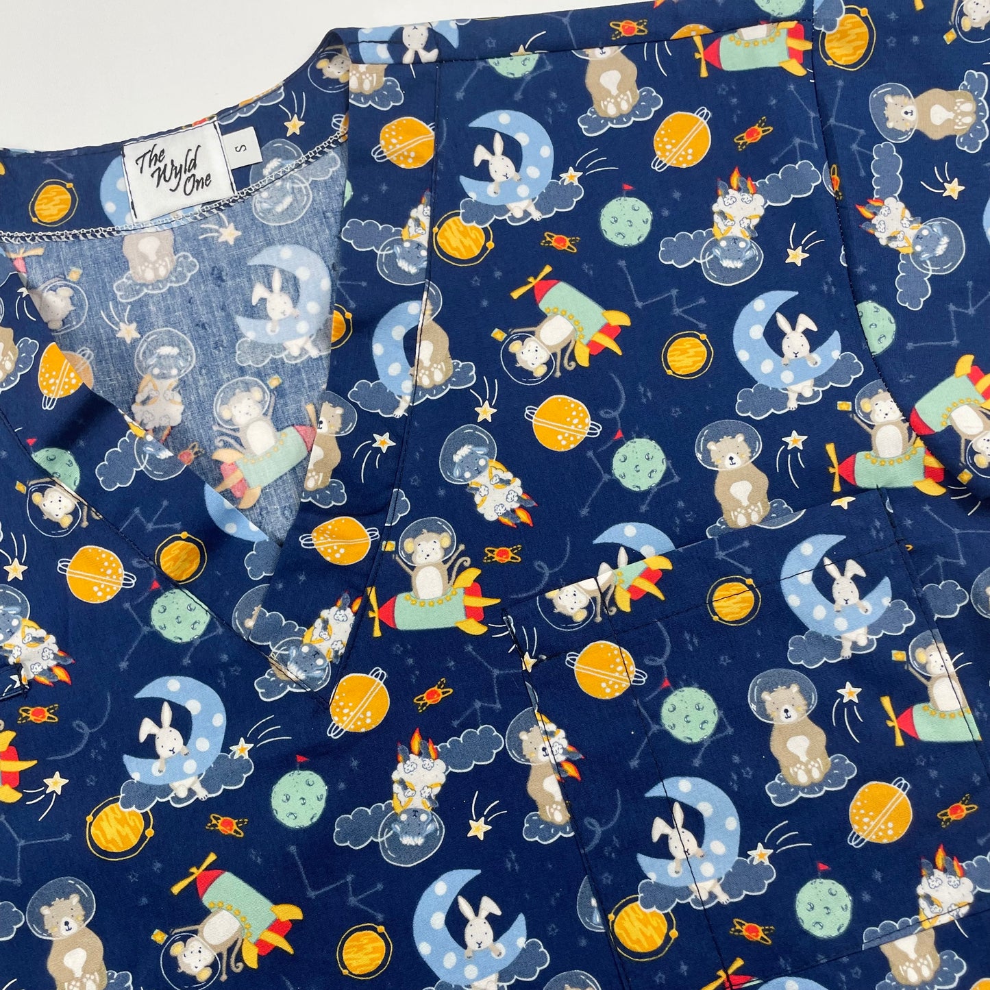 Outer Space Fun Scrub Top