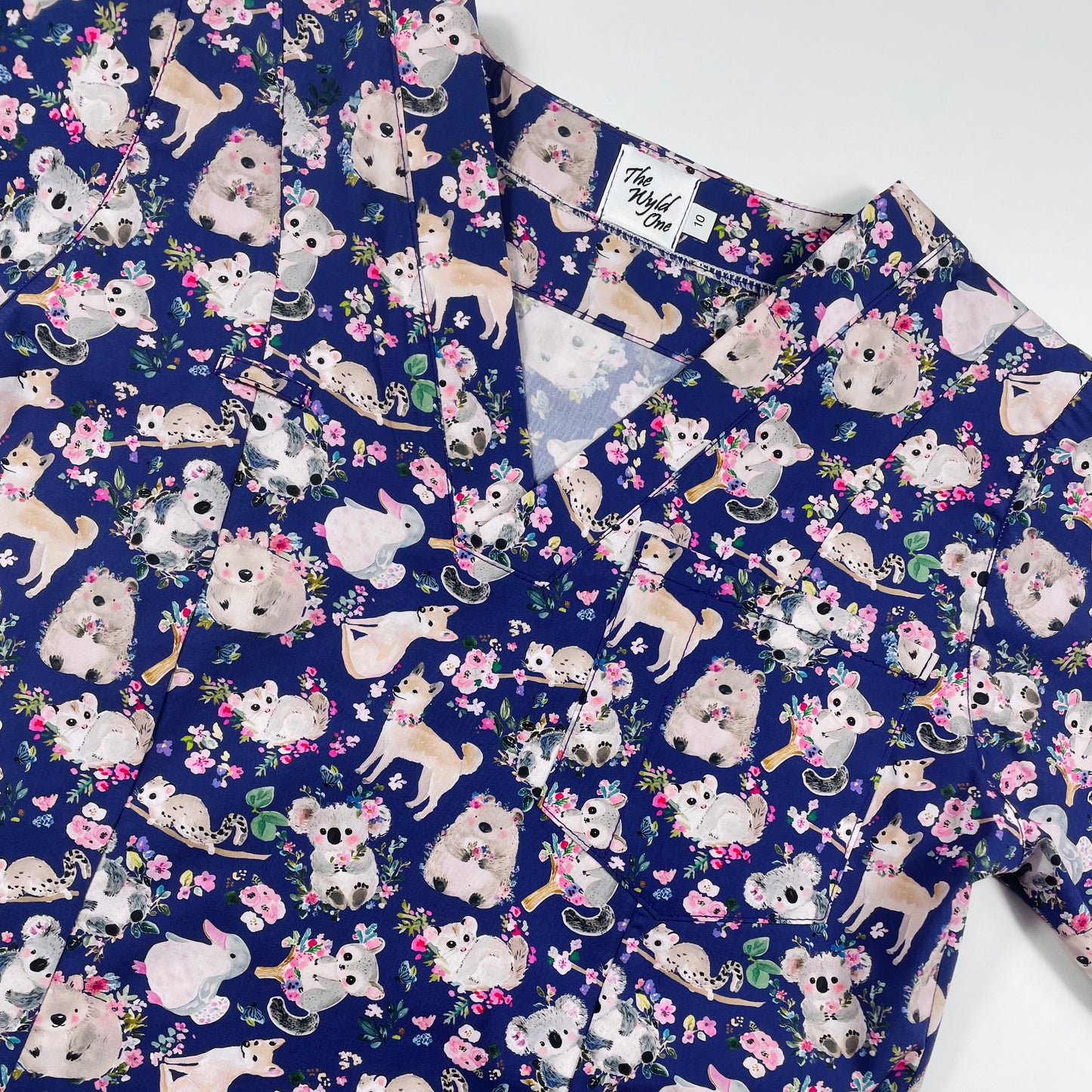 Pretty Natives on Purple Scrub Sets - made to order