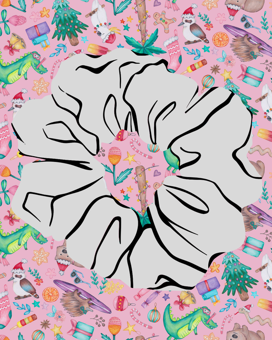 An Aussie Christmas Pink Fun Scrunchie
