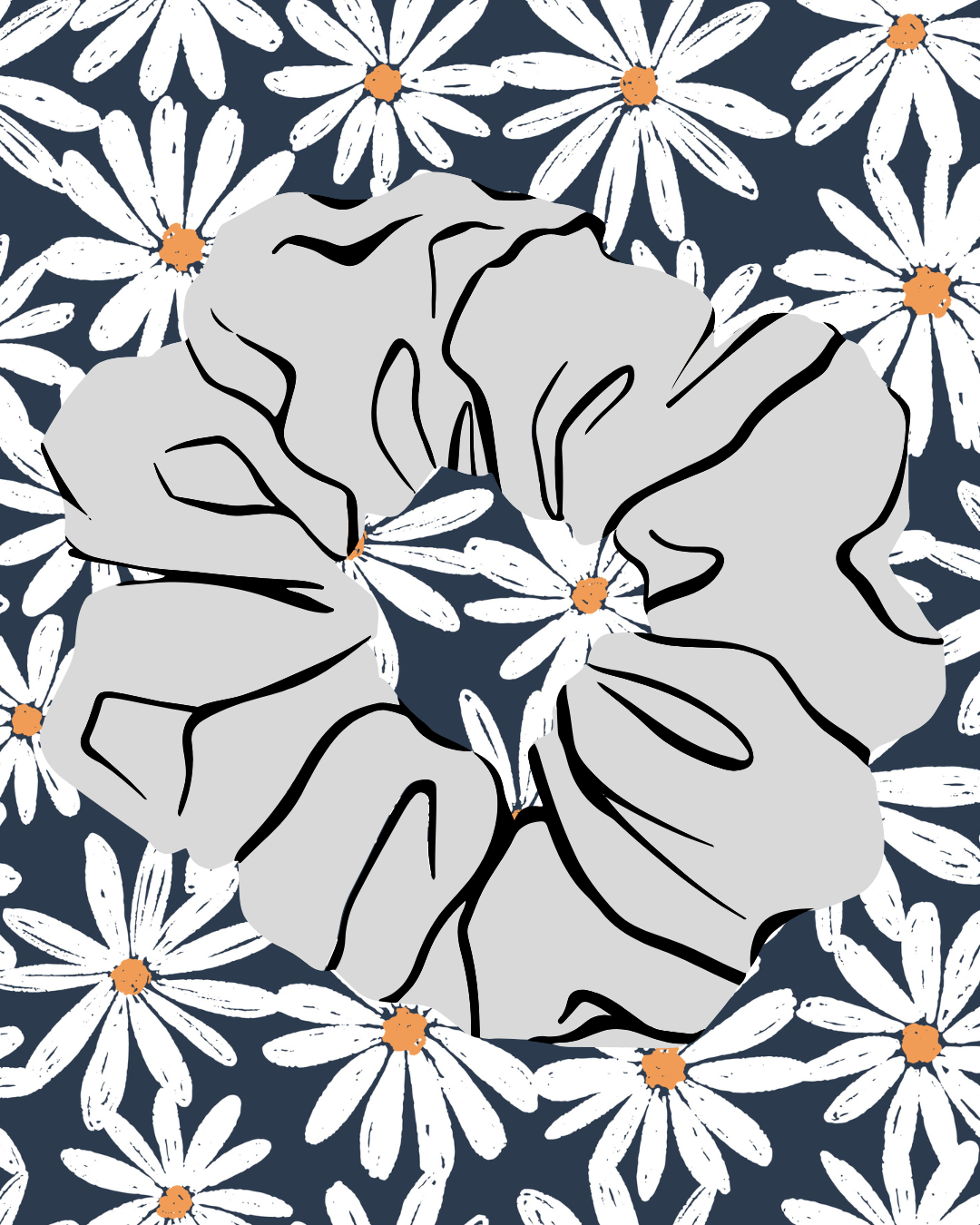 White Daisies Fun Scrunchie