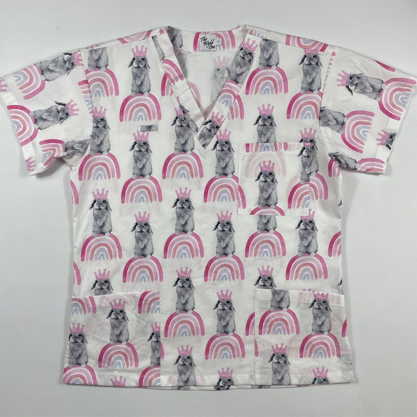 The Bunny Queen Fun Scrub Top - last sizes Princess Seam 8 & 10!