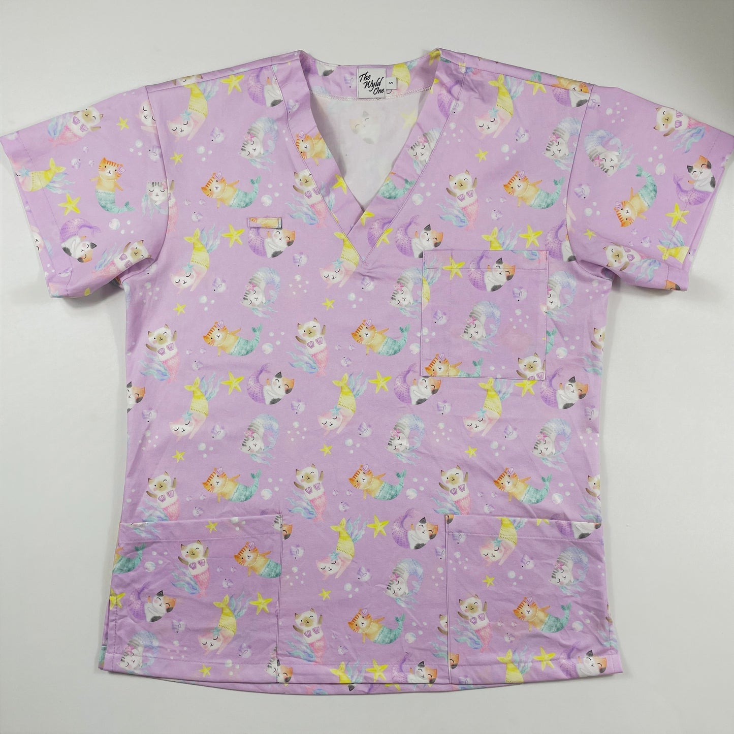 The Purr-Maid Fun Scrub Top - last one Princess seam 8!