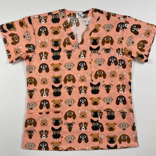 Pink Pooches Fun Scrub Top - last sizes Princess seam 14, 16 & 18!